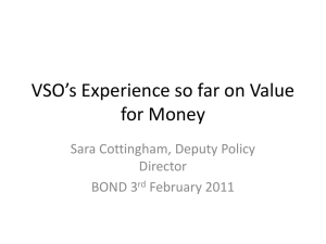 VSO and Value for Money