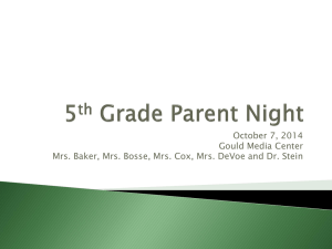 5th Grade Parent Night - Savannah-Chatham County Public School