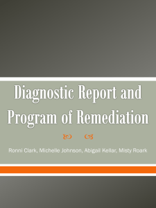 Diagnostic Report and Program of Remediation Power