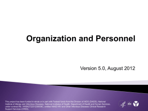 Organization and Personnel