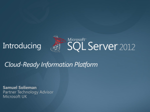 Introducing SQL Server 2012