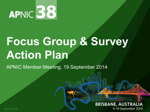 APNIC Focus Group and Survey Action Plan