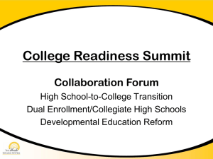 College Readiness Summit Collaboration Forum