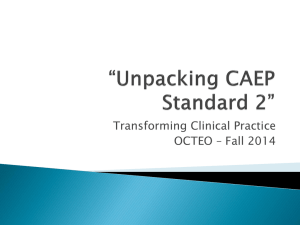 Unpacking CAEP Standard 2 - The Ohio Confederation of Teacher