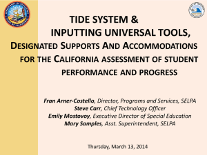 tide system & inputting universal tools