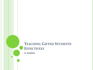 Differentiated Instruction: Gifted Students