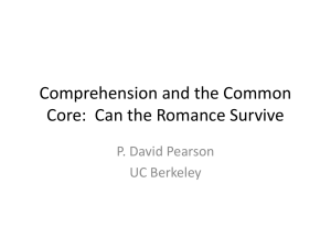 Comprehension and the Common Core