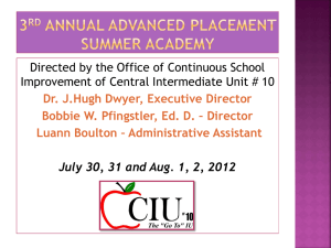 3rd Annual Advanced Placement Summer Academy