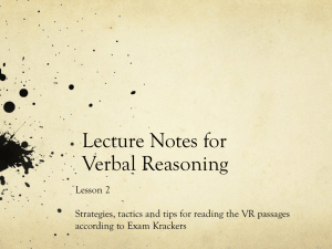 MCAT Lecture Notes Lesson #2