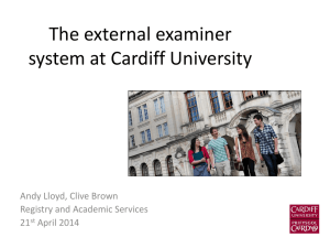 The External Examiner System at Cardiff University