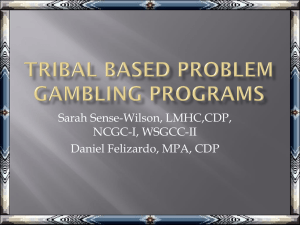 Tribal Based Problem Gambling Program
