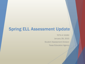 Spring ELL Assessment Update TETN#33282