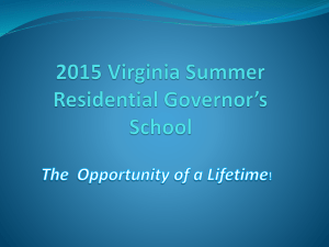 Virginia Summer Residential Governor*s School