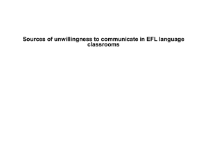 Sources of unwillingness to communicate in EFL language