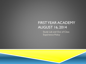 First Year academy August 17, 2013