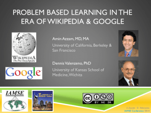 Problem Based Learning in the Era of Wikipedia & Google
