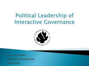 Political leadership and interactive governance