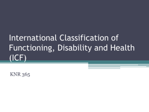 International Classification of Functioning, Disability, and Health (ICF)