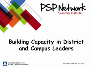 Building Capacity in District and Campus Leaders