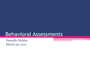 Behavioral Assessments for Adult Populations