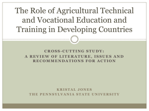The Role of Agricultural Technical and Vocational