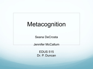 Metacognition powerpoint