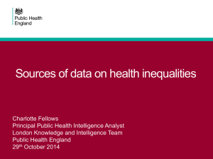 Sources of data on health inequalities