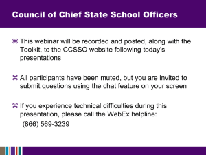 December 9 Webinar Slide Deck - Council of Chief State School