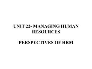 PERSPECTIVES OF HRM