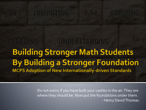 Building A Stronger Math Program By Building a Stronger
