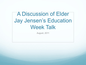 Link to Powerpoint quotes from Elder Jensen`s Talk