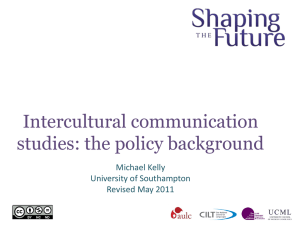 Intercultural communication studies: the policy background