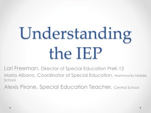 Understanding the IEP - Mamaroneck Schools PTA