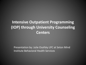 Intensive Outpatient Programming (IOP)