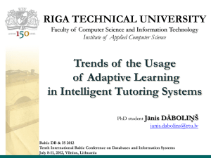 Trends of the Usage of Adaptive Learning in Intelligent Tutoring