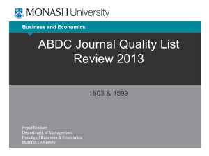 ABDC Journal Quality List Review 2013