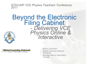 Delivering VCE Physics Online And Interactive