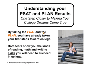 Understanding Your PSAT and PLAN Results Powerpoint