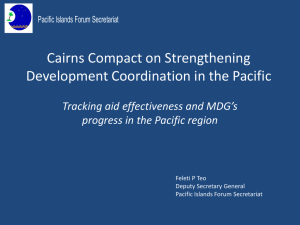 Cairns Compact in Strengthening Development Coordination in the