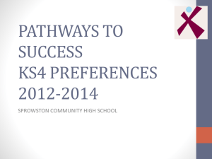pathways to success ks4 preferences 2012-2014
