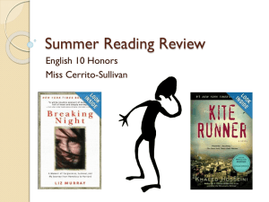 Summer Reading Review English 10 Honors