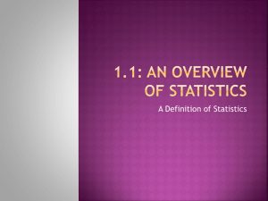 1.1: An Overview of Statistics