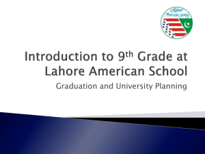 Introduction to 9th Grade at Lahore American School