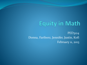 Equity in Math