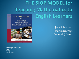 THE SIOP MODEL for Teaching Mathematics to English