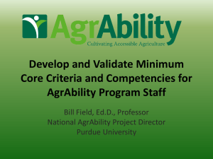 Core Competency - National AgrAbility Project