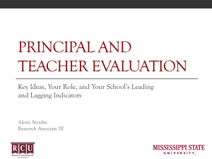 and Teacher Evaluation - Mississippi Department of Education