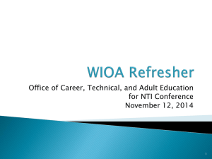 WIOA Refresher PPT - National Adult Education Professional