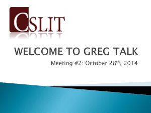 Greg Talk October 2014 - Toronto Catholic District School Board