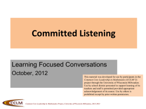 Committed Listening - University of Wisconsin–Milwaukee